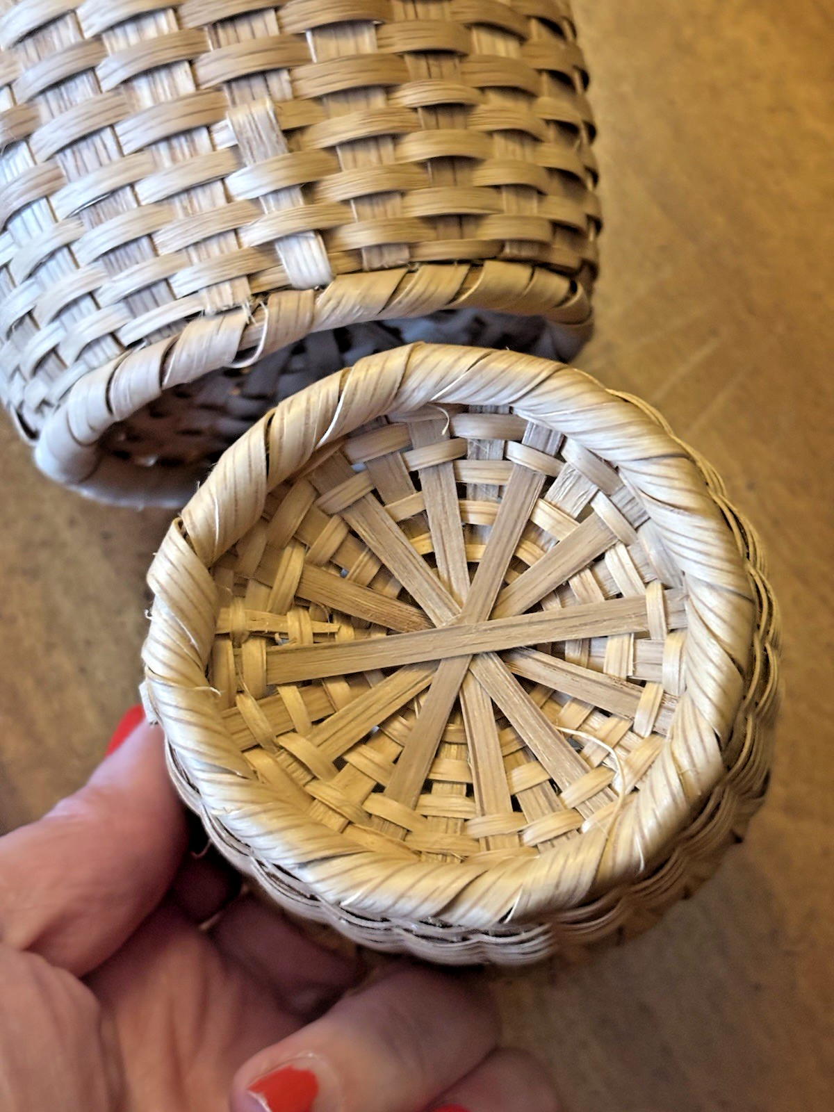 Pair Miniature Handmade Baskets Oak Bent Wood Ozarks Farmhouse~ Artist Owen Rein