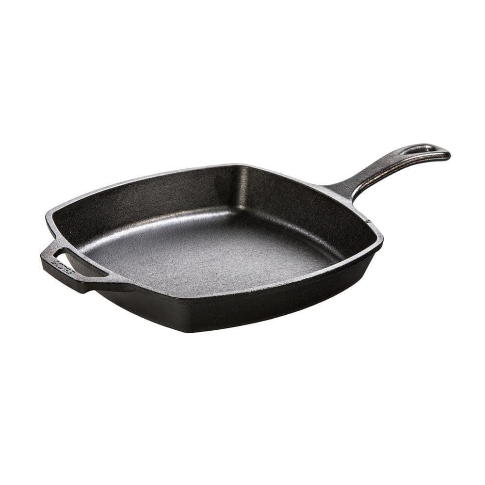 Cast Iron Skillet 10.5 in Black Outdoor for Electric Smooth Top Gas Induction