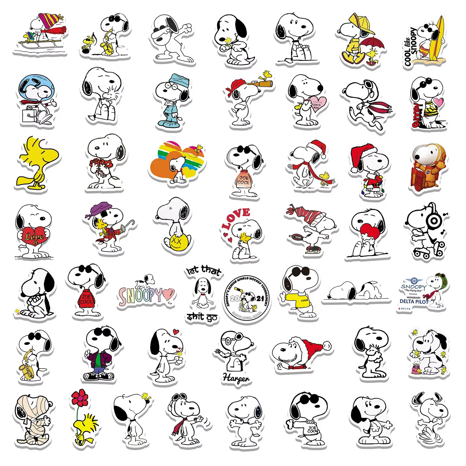 Snoopy Stickers Peanuts 25 Pack Random Mix Decal Sticker Lot Set Woodstock – US