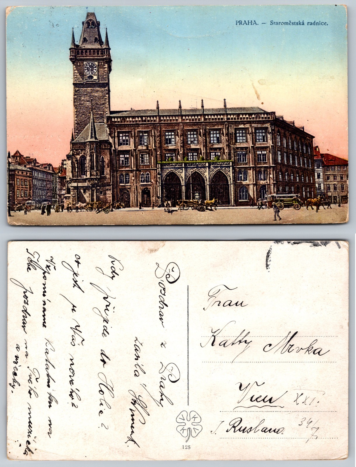 Praha Czechia Old Town Hall Postcard