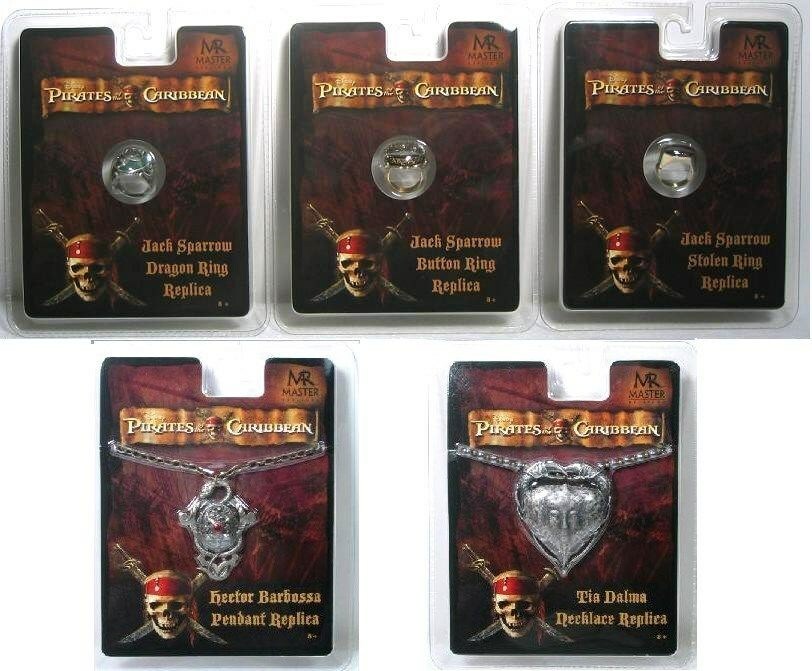 Master Replicas PIRATES of the CARIBBEAN RING & JEWELRY LOT OF 5 NEW!