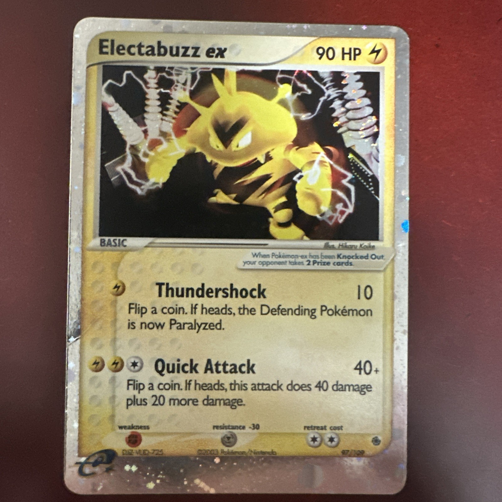 Electabuzz ex #97/109. Ruby & Sapphire. E-Reader. ENG. Raw. Pokemon TCG.