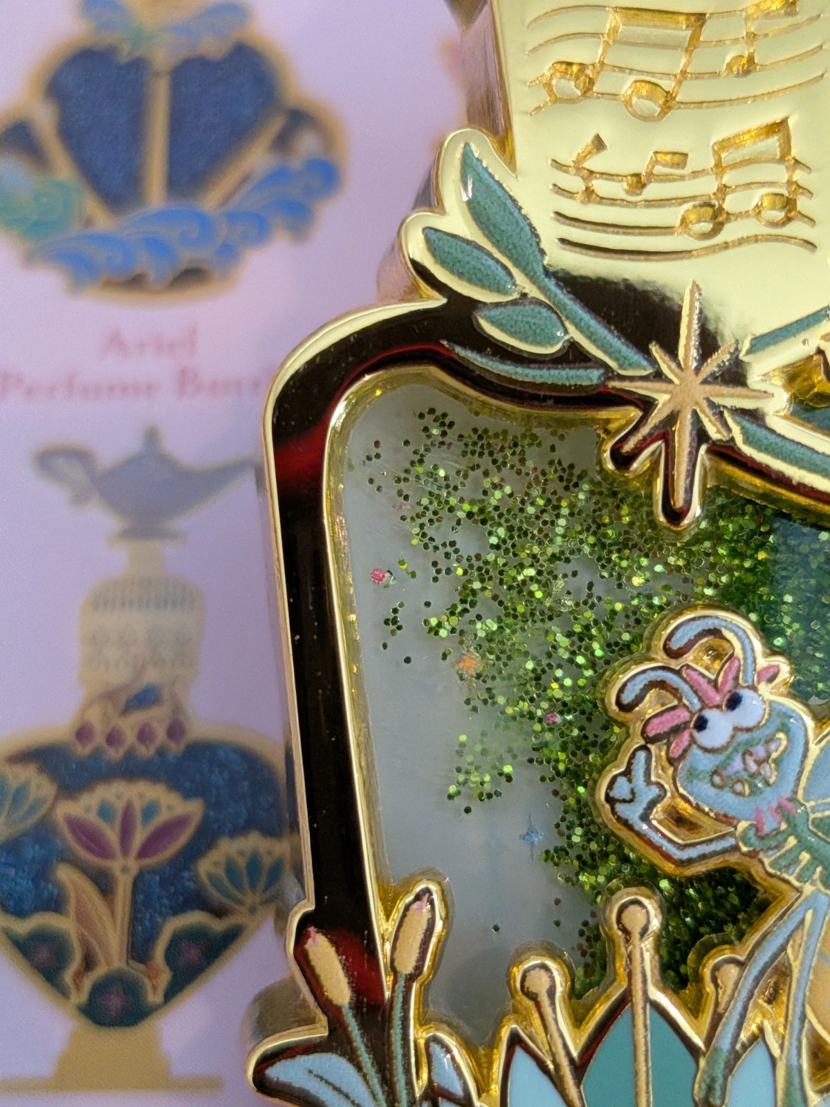 Monogram Boxlunch Disney Princess Liquid Glitter Perfume Bottle Pin Tiana Ray