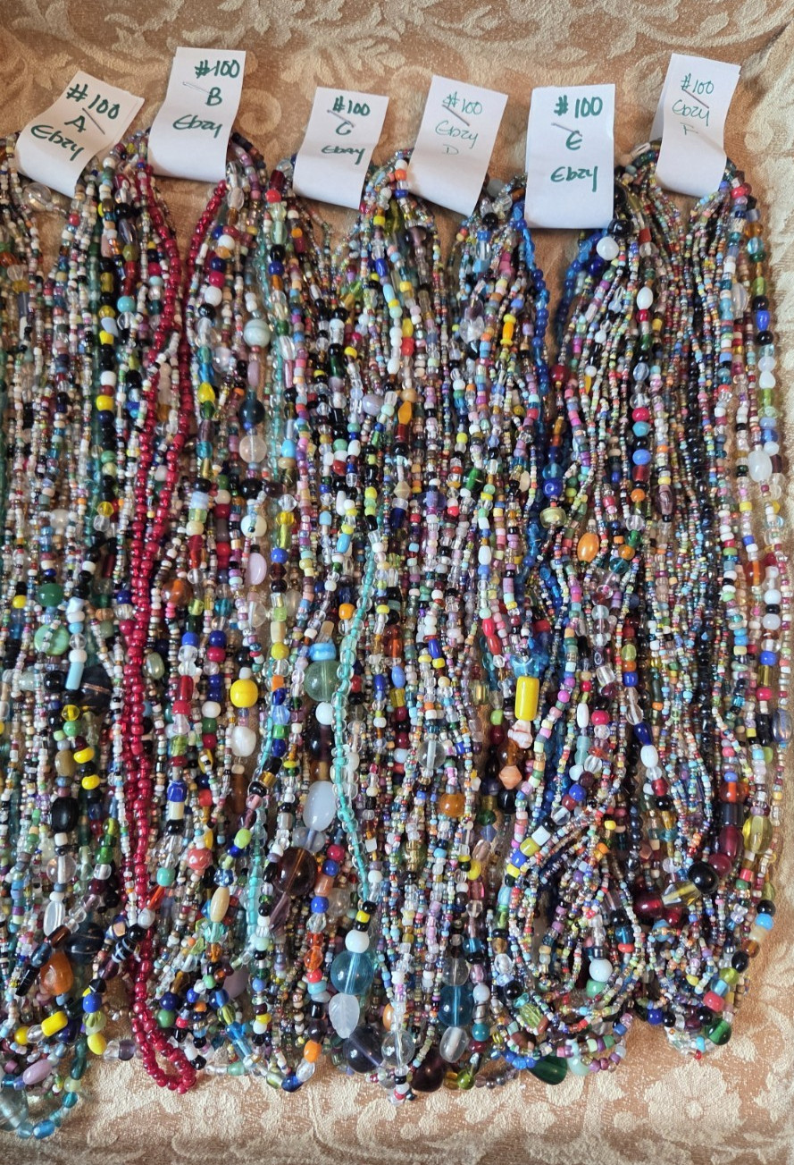 #100-From New Orleans Mardi Gras/ Parade-Glass Carnival Beads-lot of 1 dozen