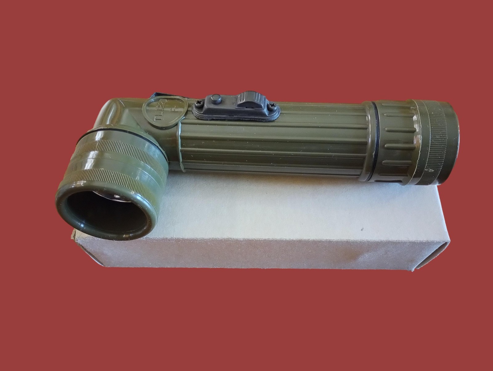 FRENCH MILITARY ISSUE ANGLE HEAD FLASHLIGHT TL122D OD GREEN ORIGINAL SURPLUS NEW