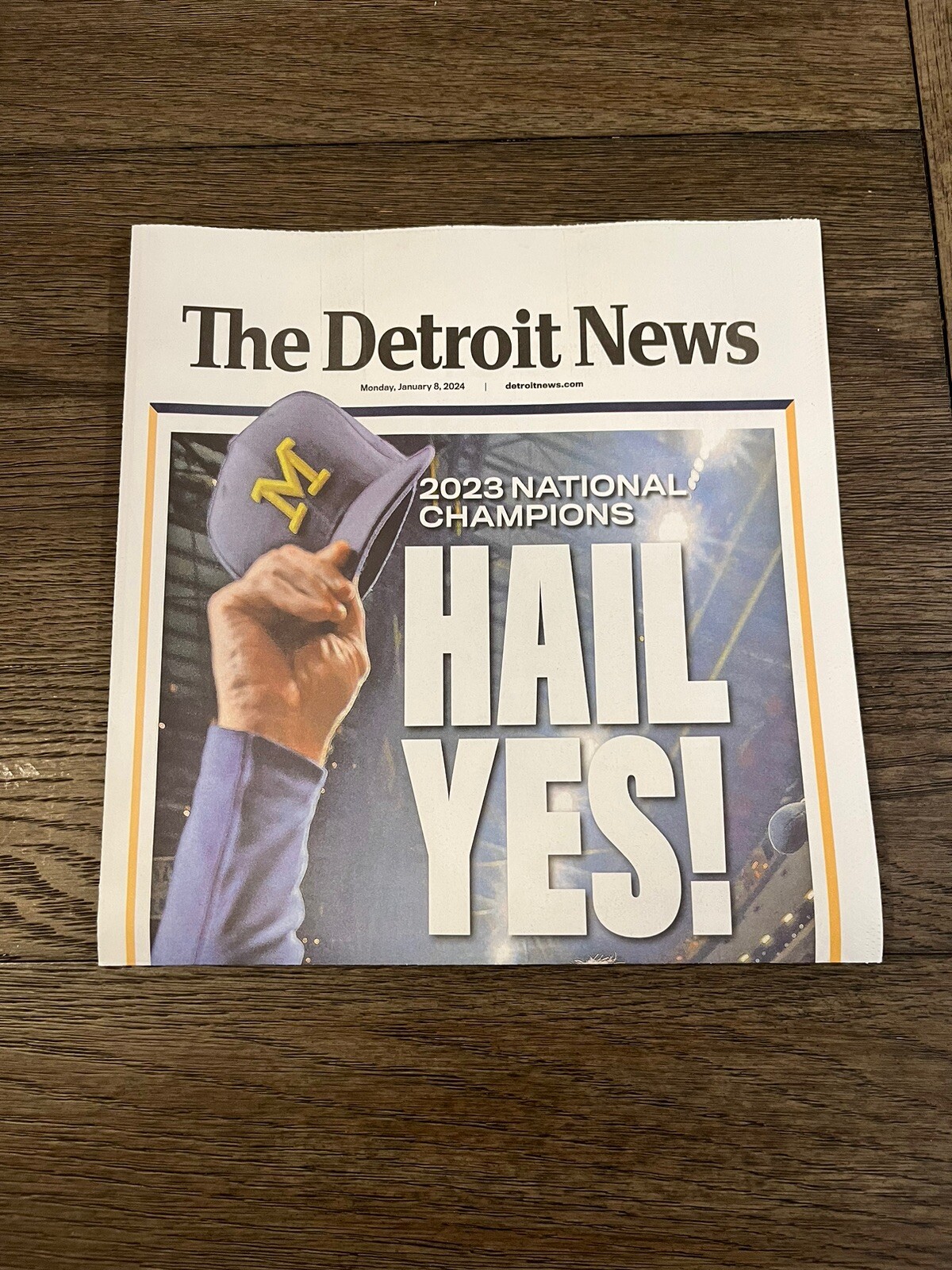 Michigan National Champions Newspaper Hail Yes Detroit News Special Edition 24