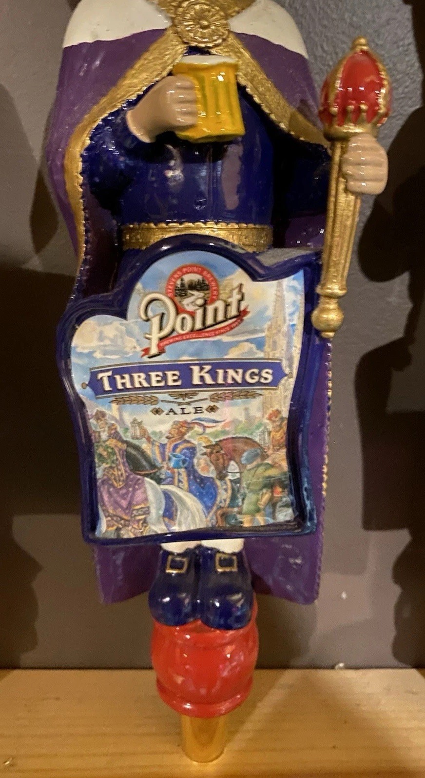 Steven’s Point Three Kings Ale Draft Beer Tap Handle 12″