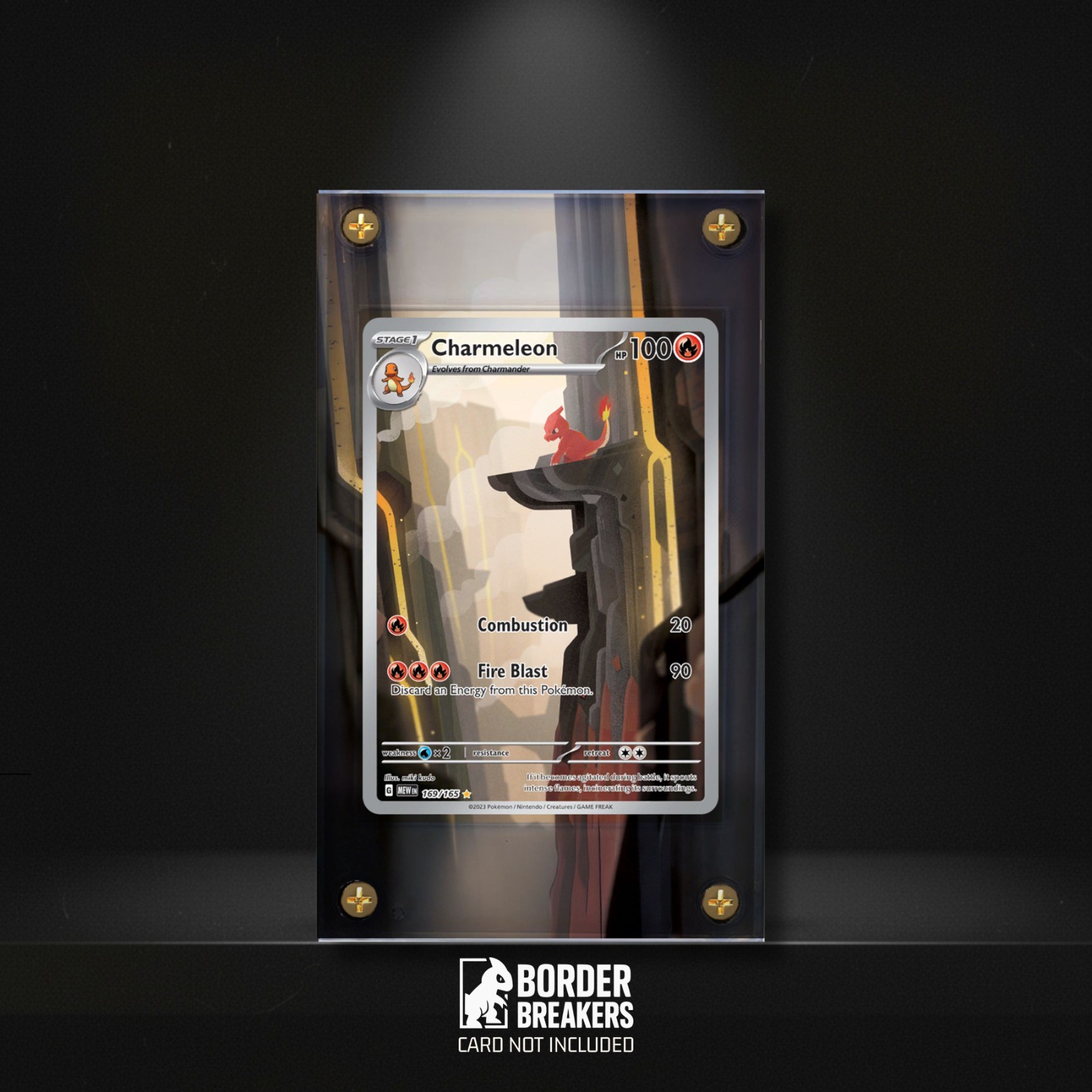 Charmeleon 169/165 Pokémon Extended Art Display Case Magnetic/Screw/Standing
