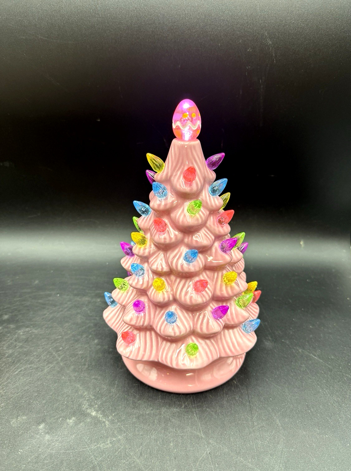 Large 10″ Easter Egg Pink Lighted Christmas Tree w/ Timer