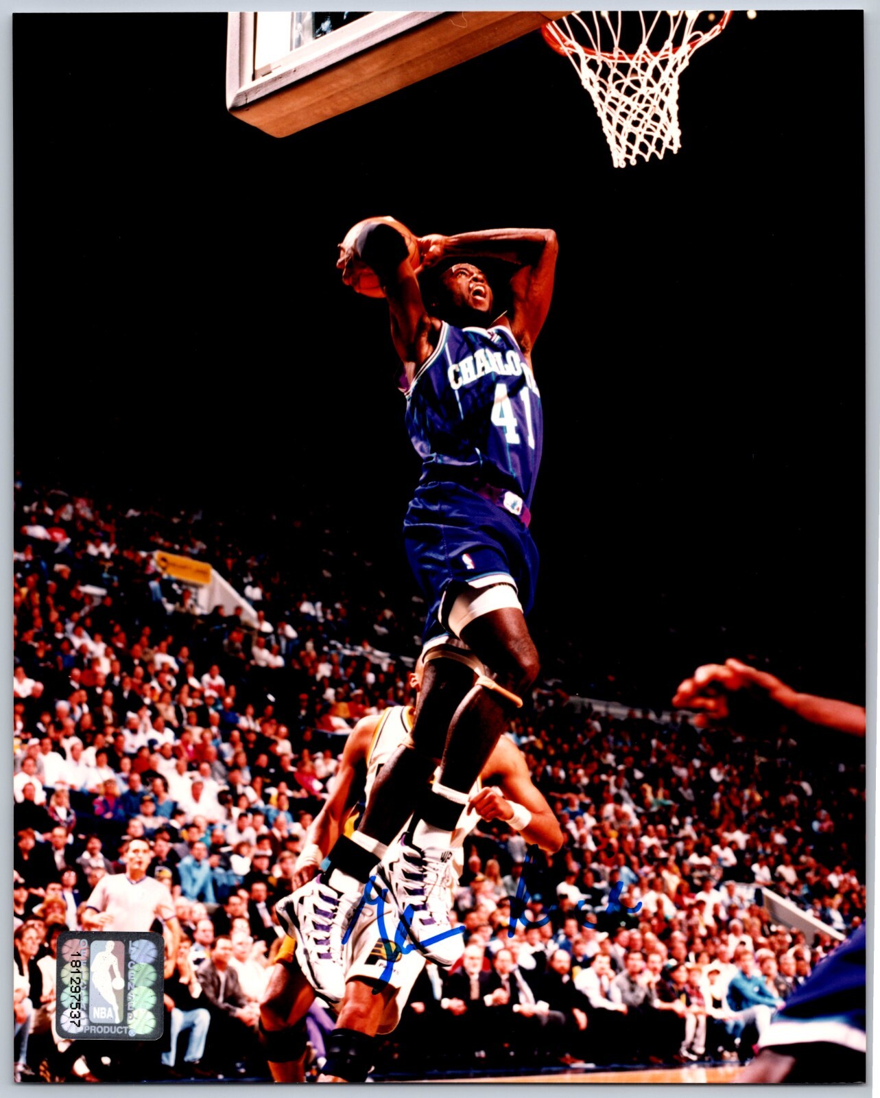 Glen Rice Signed 8 x 10 Inch Color Photo – Basketball – Charlotte Hornets