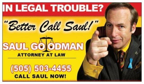 Breaking Bad – Saul Goodman “Better Call Saul” Business Card