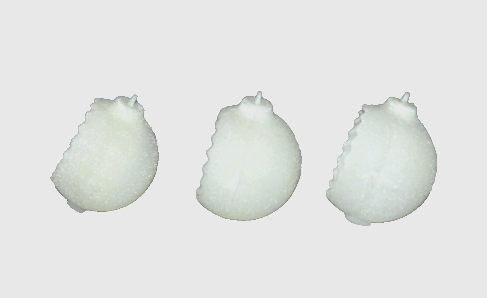 3 VTG Jewel Brite Snowball Diorama Christmas Ornaments 3D White Flowers Bells