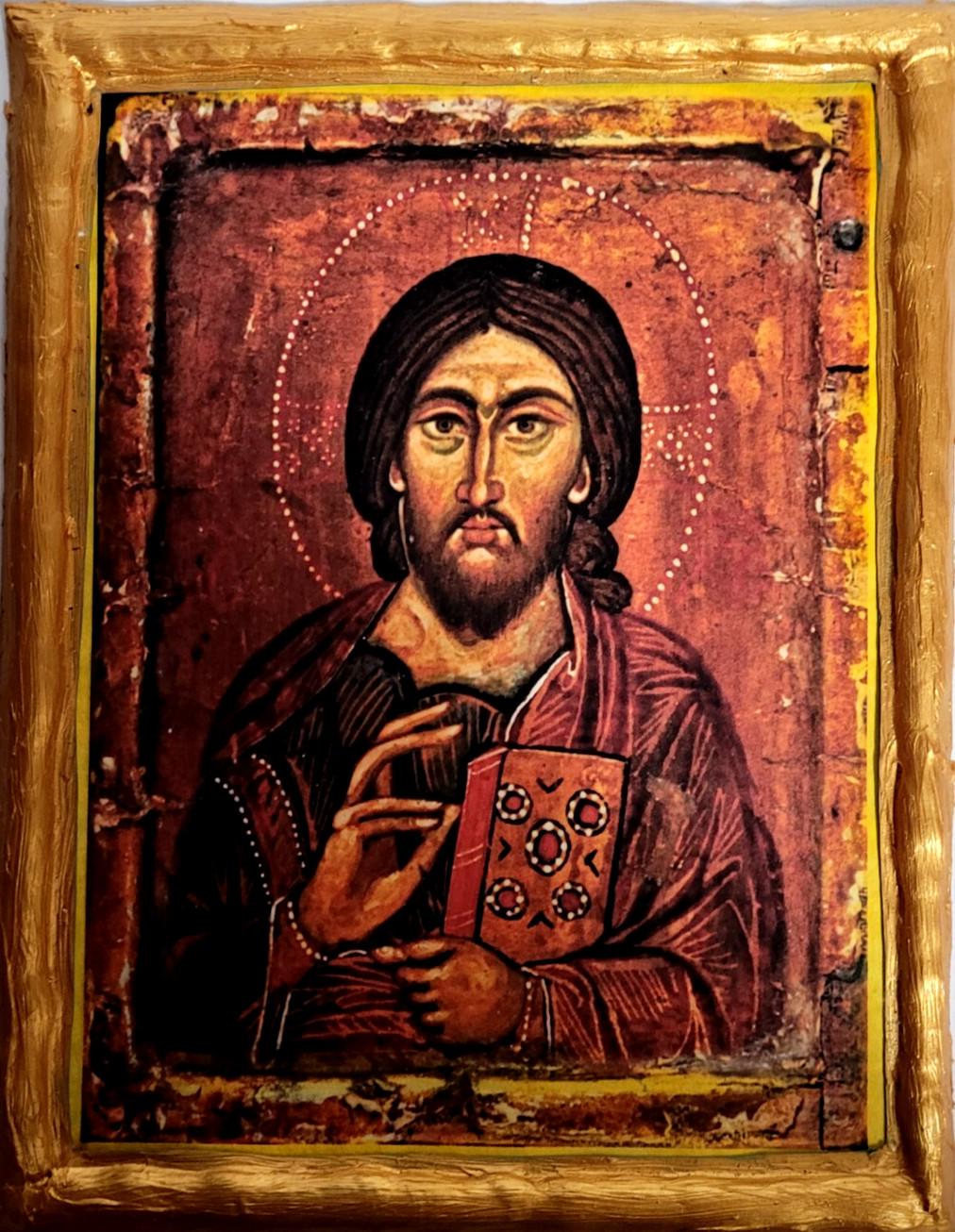 Jesus Christ Byzantine Ecclesiastical Jerusalem Eastern Orthodox Icon Plaque