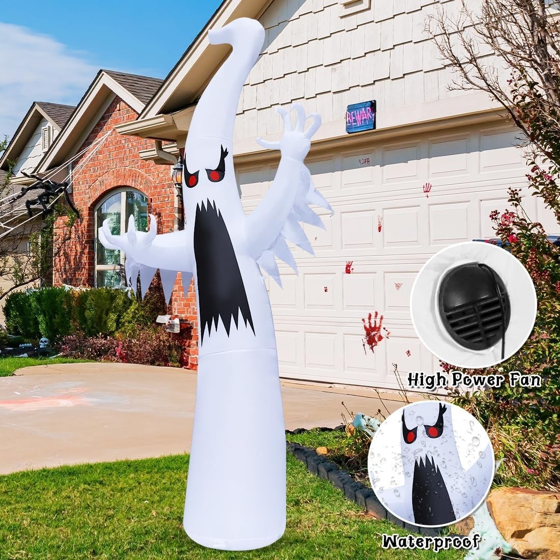 Spooky 6 FT Halloween Ghost Inflatable – Vibrant LED Yard Decoration for Parties