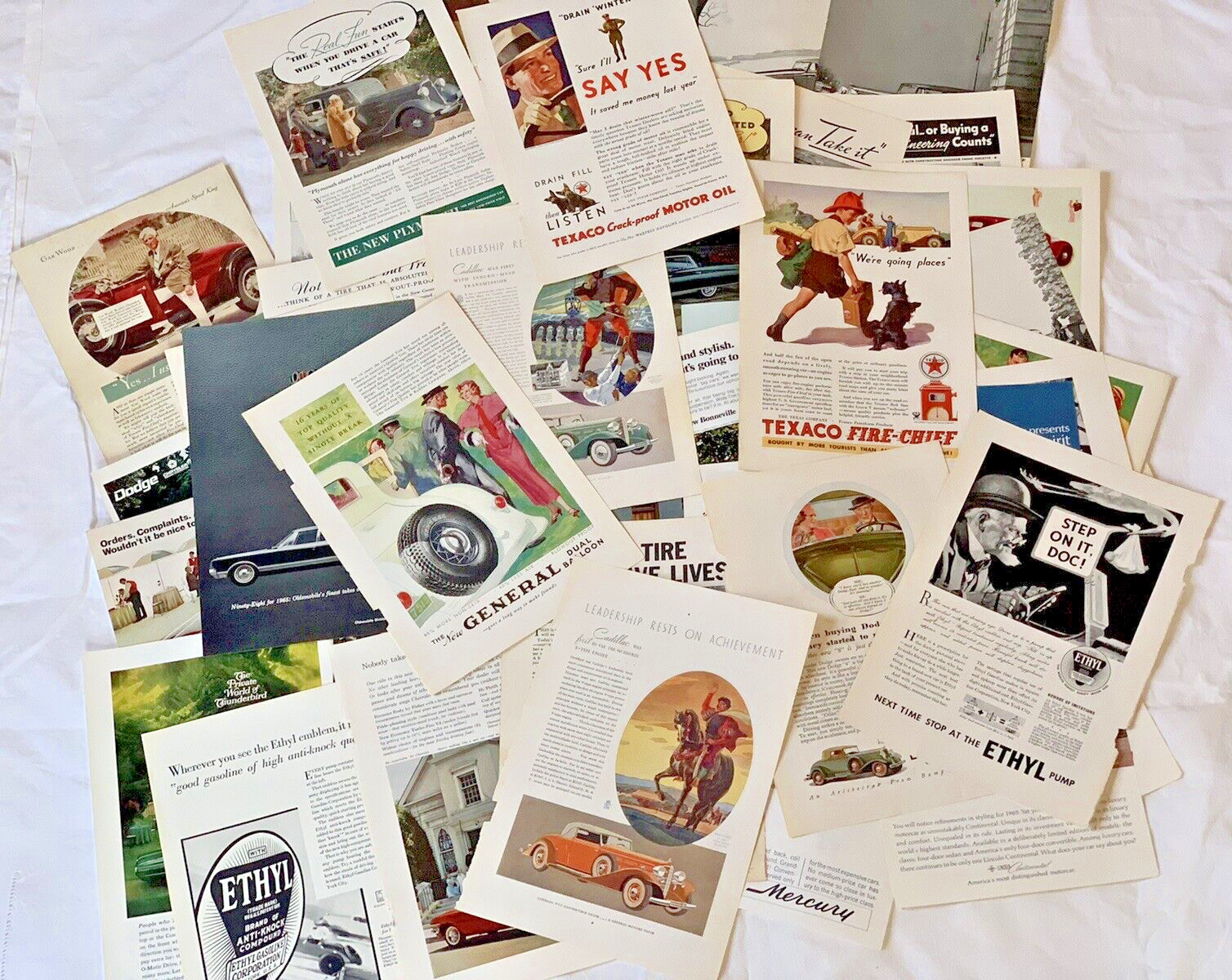 Lot 51 Advertising Full Page Print Ads 1930’s – 1970s Cars Gasoline Texaco Ford