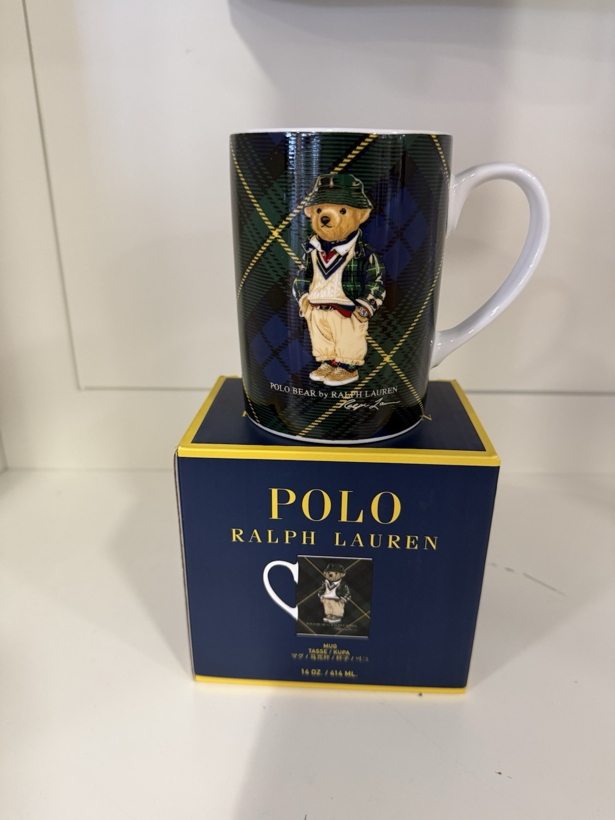 Polo Ralph Lauren Highmoore Polo Bear Plaid Mug