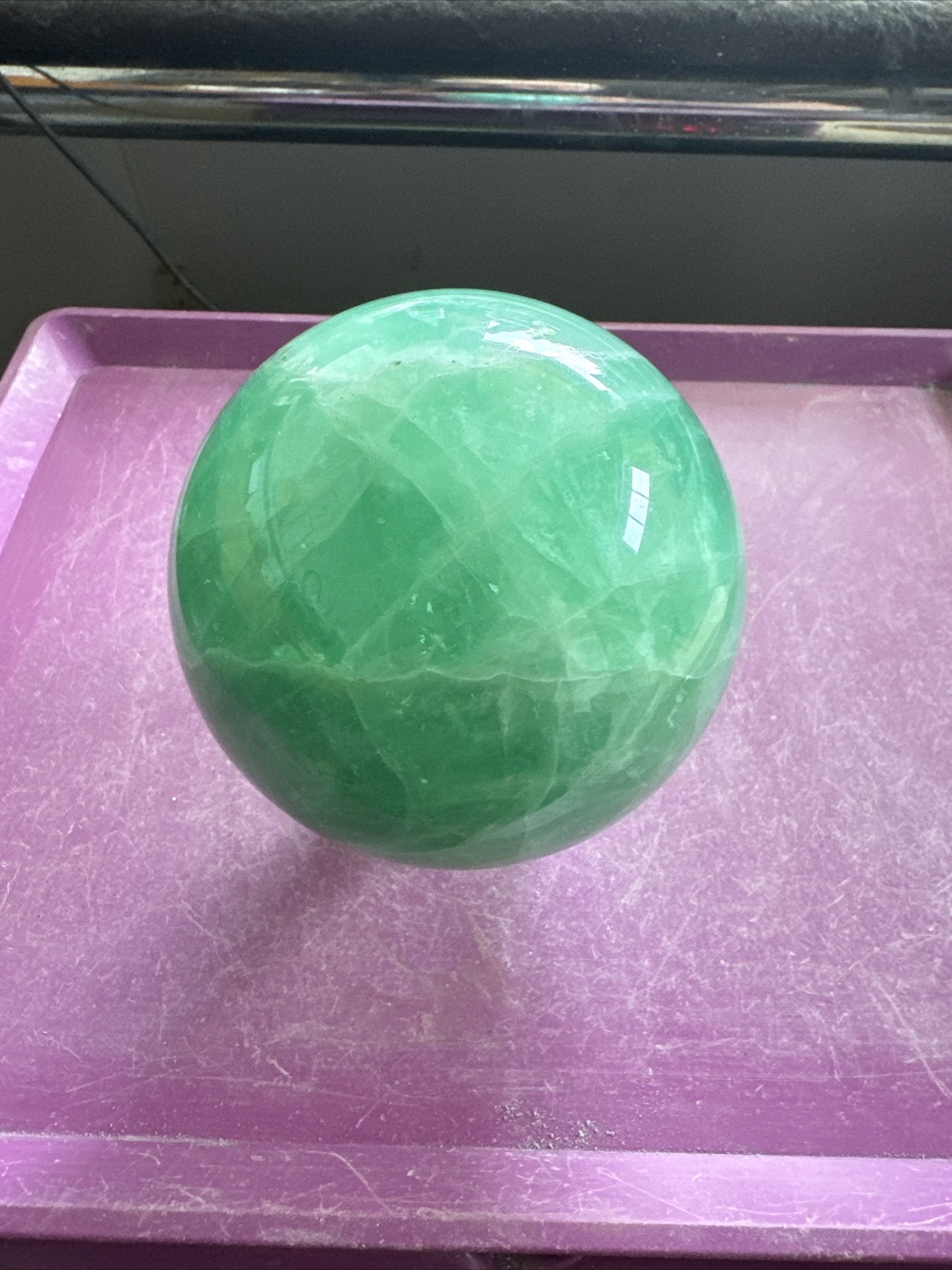 Fluorite Sphere Crystal Ball Divination Scrying 9.22 cm 1332 Grams F71 #3