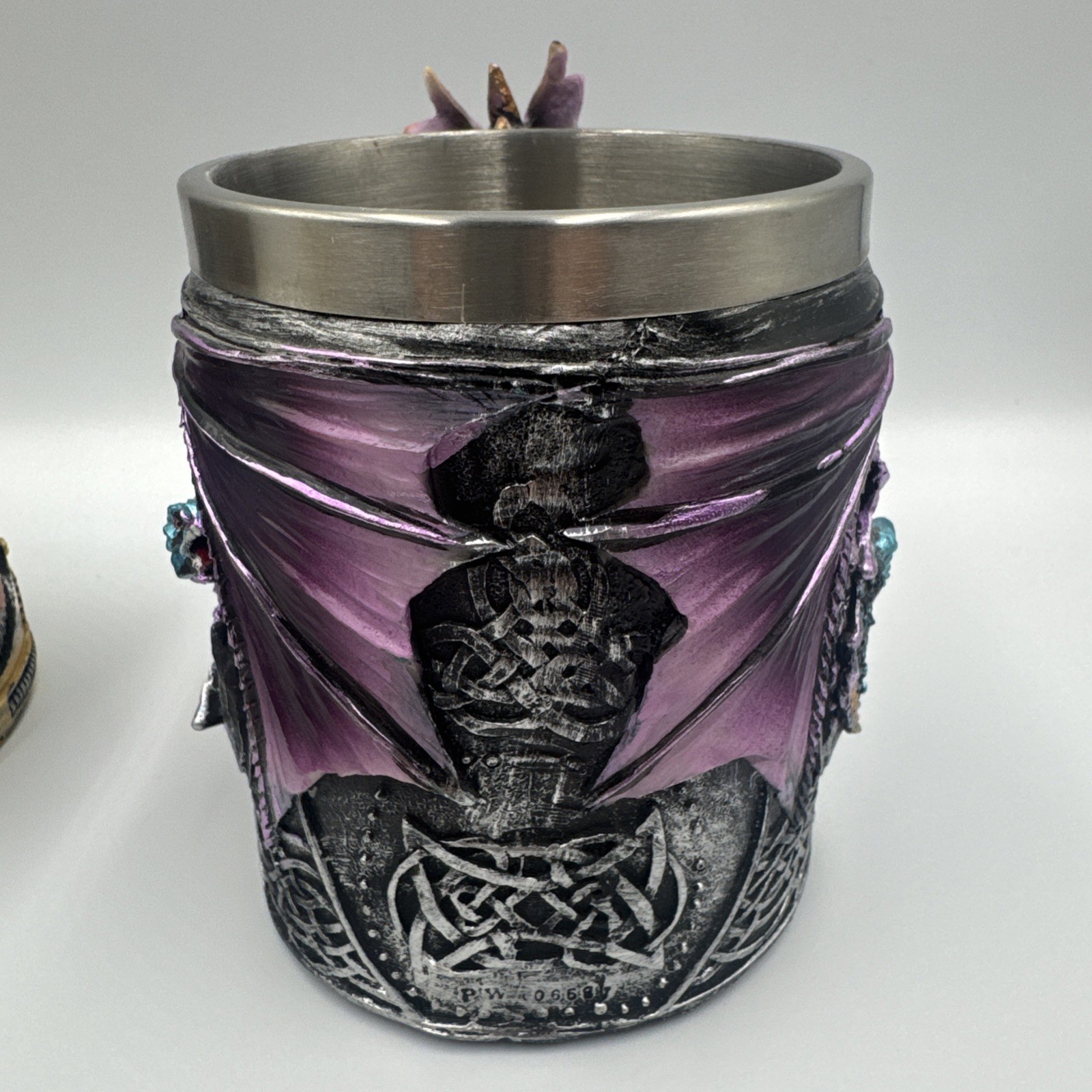 Ebros Conception Blue Fire Purple Dragon & Alikiki Steampunk Beer Stein Tankards