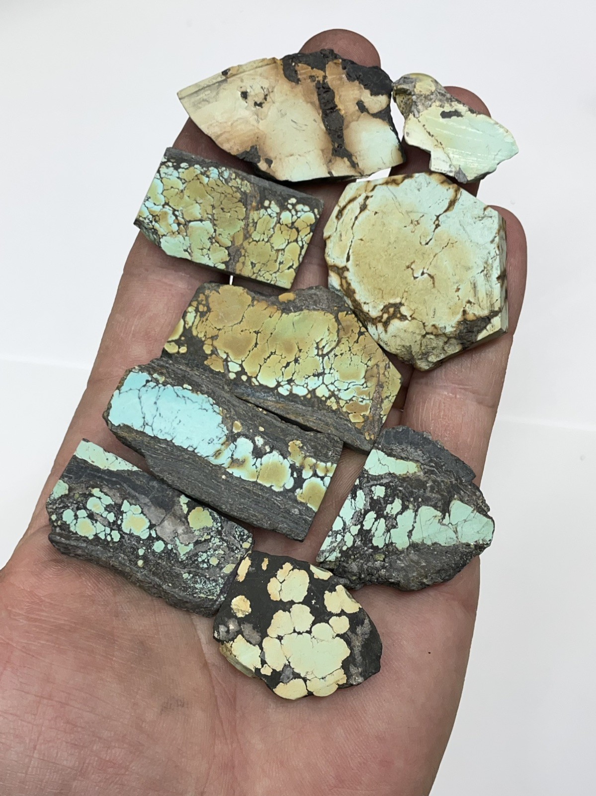 Natural Hubei Turquoise Rough Slabs 4.6oz