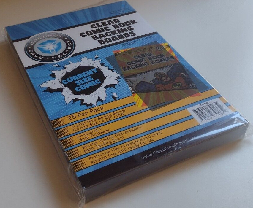 (25) CSP Clear Current Comic Book Backing Boards Protectors New NIP 6 3/4×10 1/2