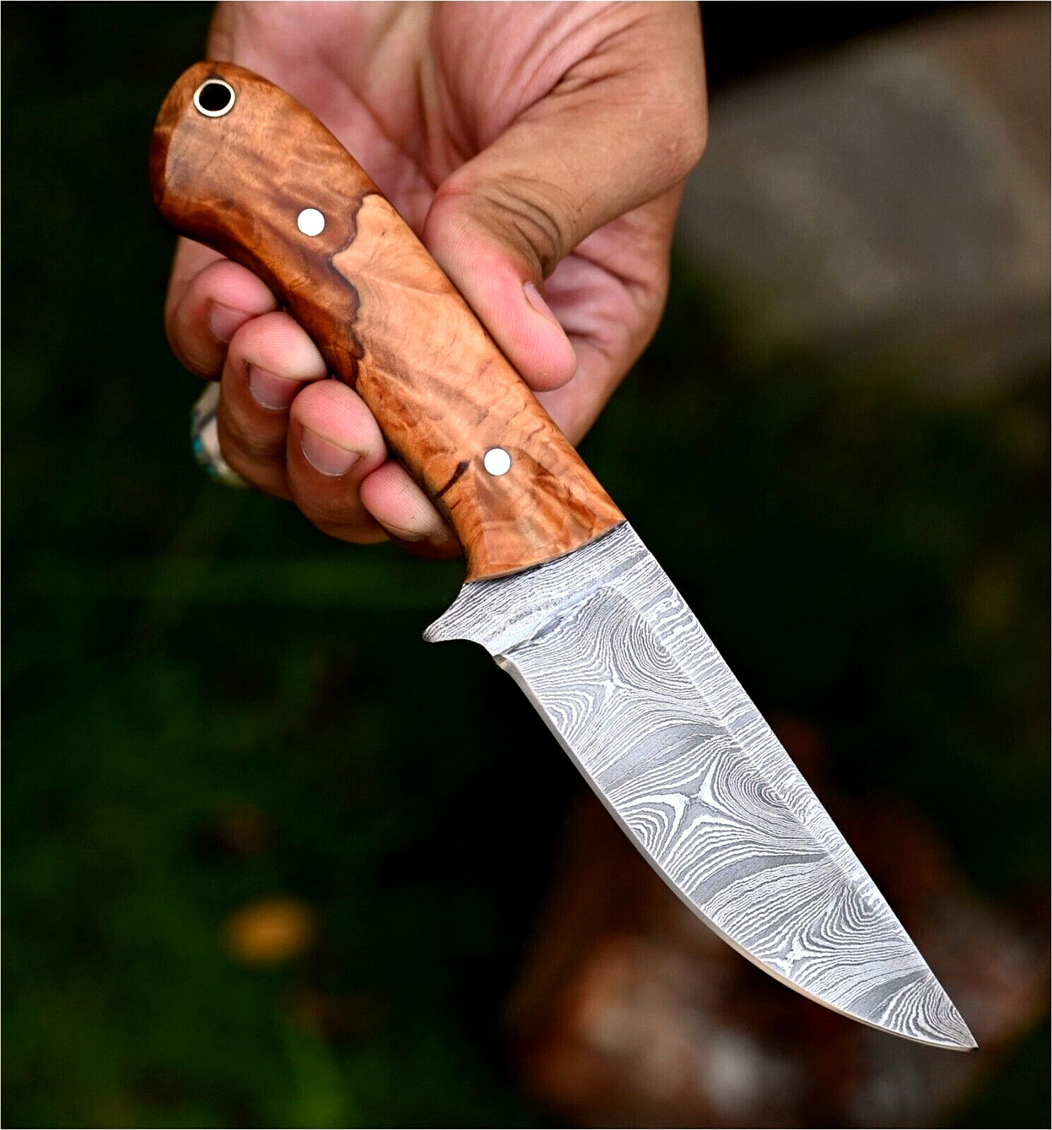 Custom HandMade Hunting Skinning Knife Forged Damascus Steel Blade Knife 2902