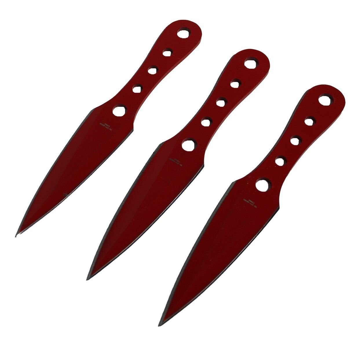 3 PC Tactical 6.5″ Throwing Knife Set Metal Kunai Hunter Set Target Knives Red