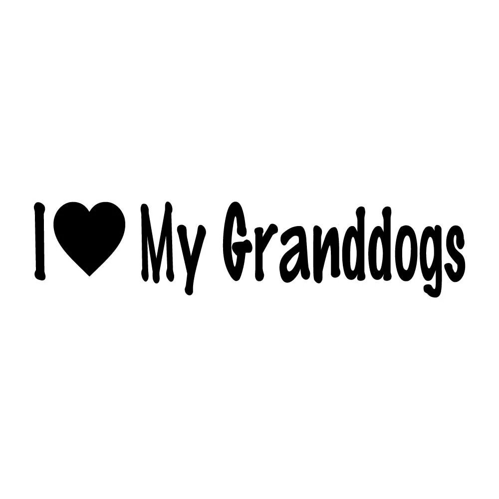 I Love Heart My Granddogs Decal Sticker Black Die Cut Vinyl