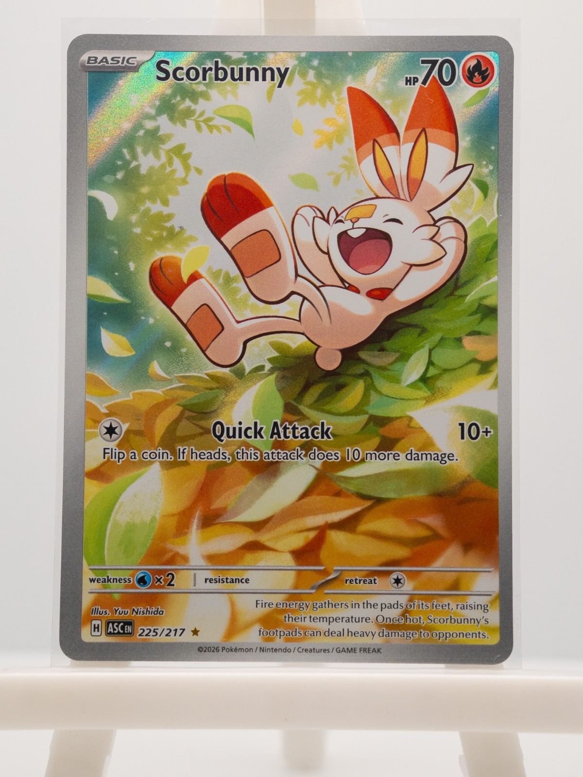 Scorbunny 225/217 Illustration Rare Ascended Heroes Pokemon Near Mint