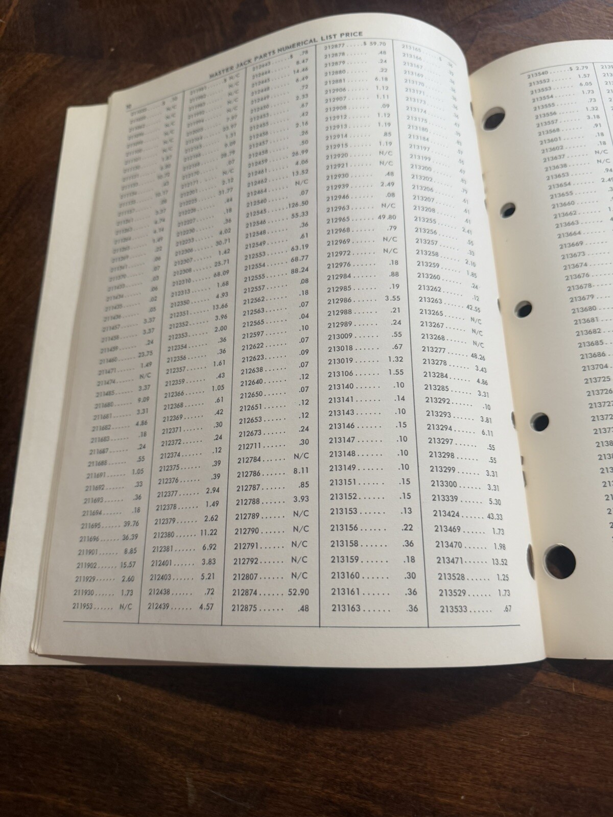 Walker Manufacturing Co Master Jack Parts Numerical List Price Booklet 1960