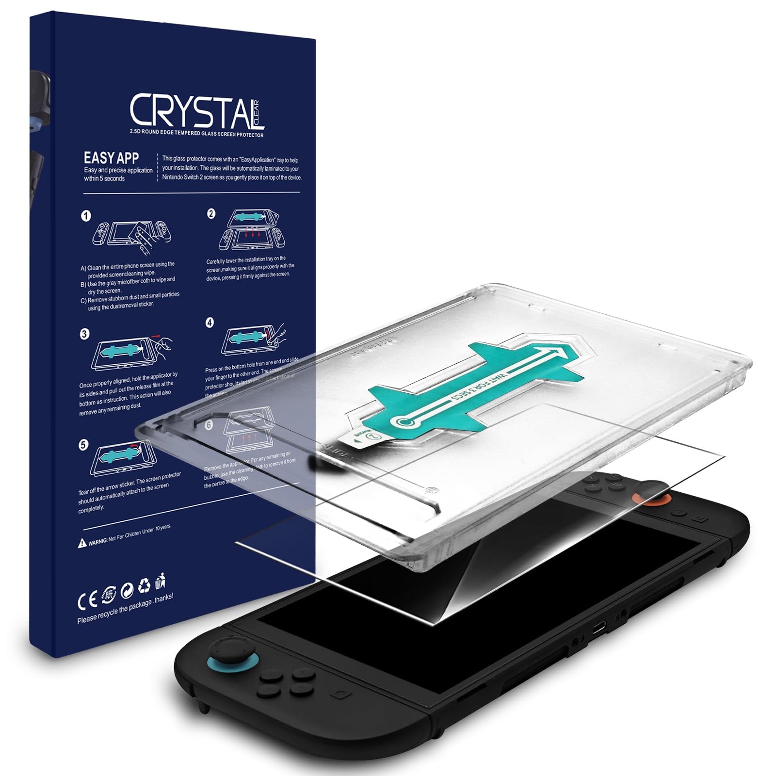 Onetiaolong Switch 2 Screen Protector [1 Pack] With Automatic Application Kit, _