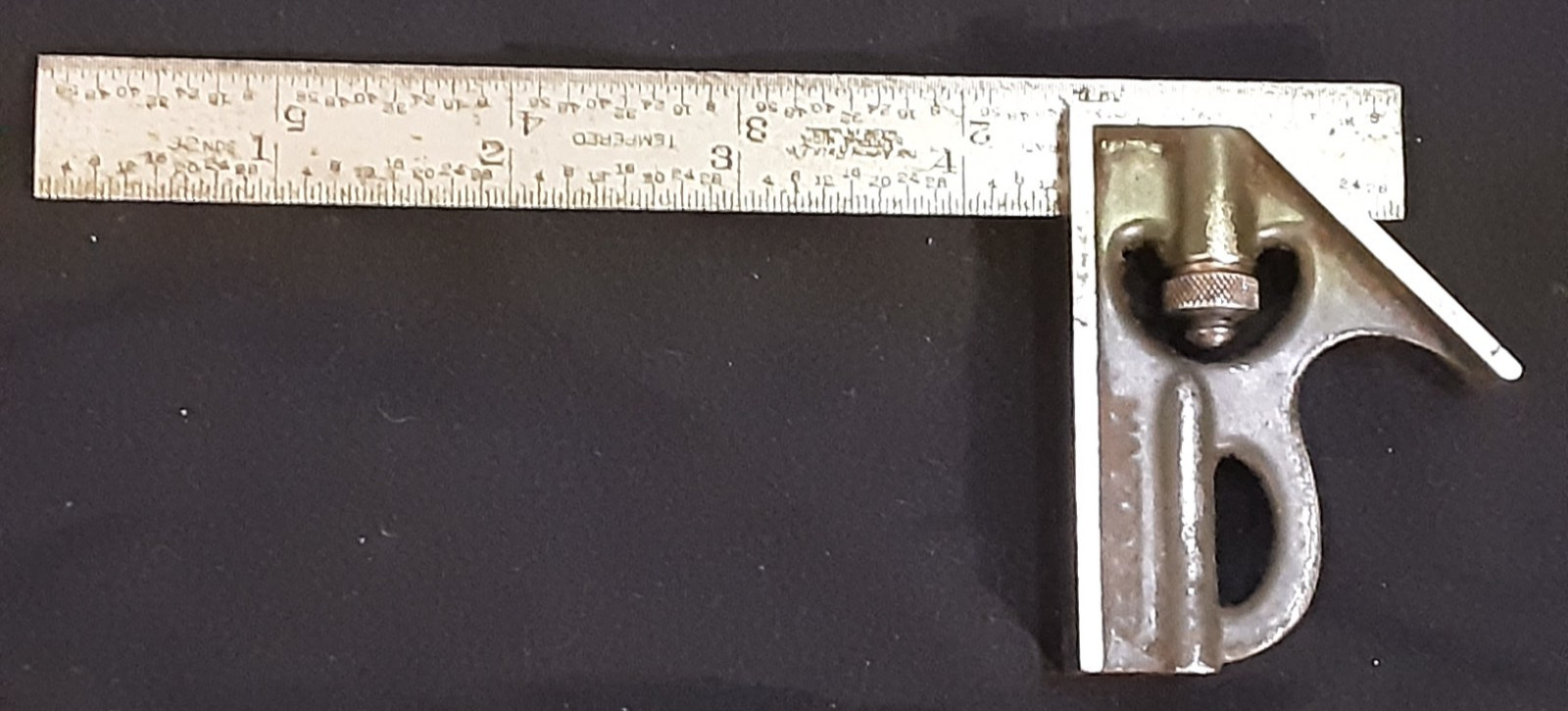 Vintage Lufkin 6″ Combination Square 2 Pcs Head 6 Inch Tempered Rule Works Great