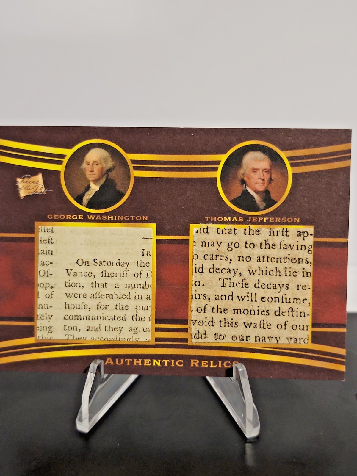 2022 Pieces of the Past GEORGE WASHINGTON THOMAS JEFFERSON Document Dual Relic