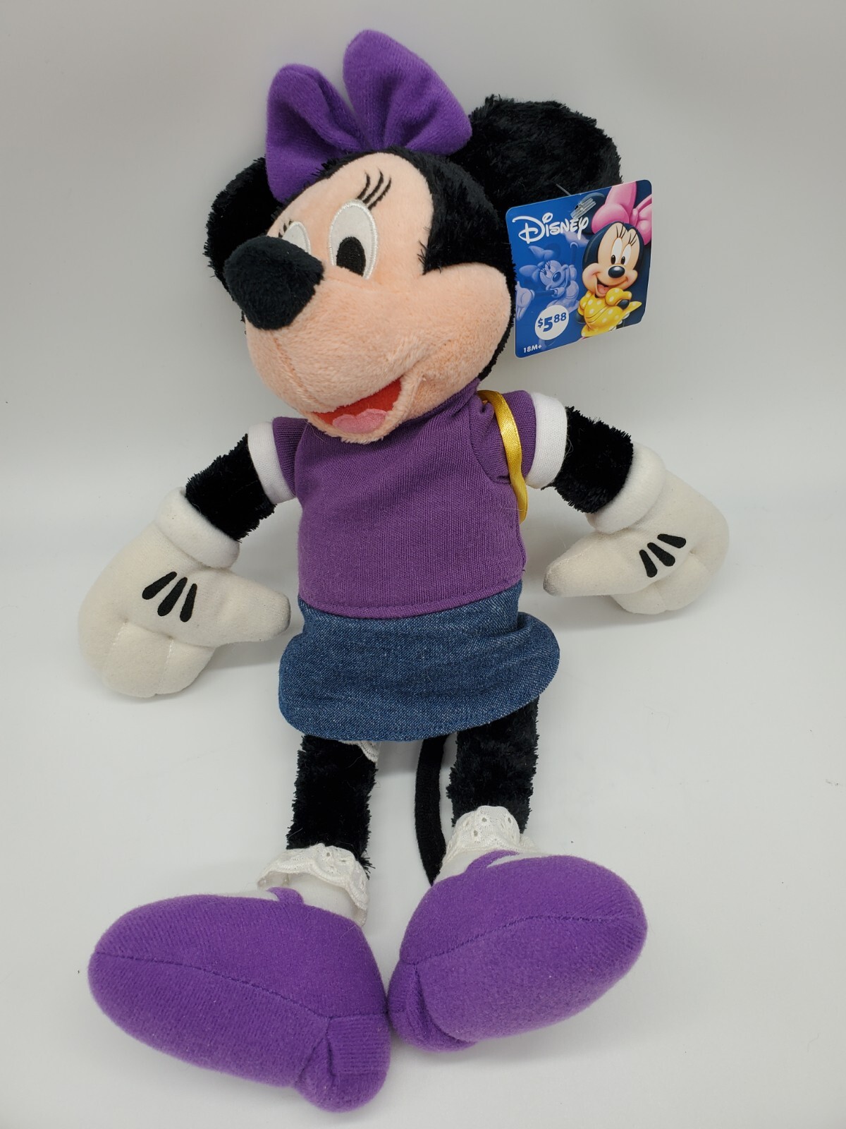 Disney 12″ Minnie Mouse With Backpack School Girl Stuffed Animal Plush w/ Tag