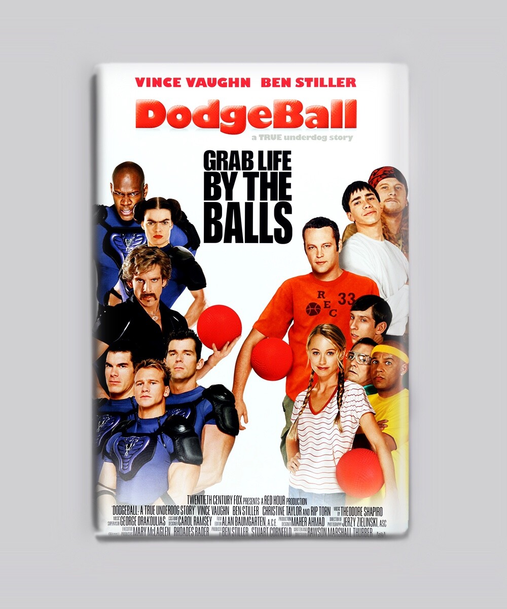 DODGEBALL (2004) – 2″ x 3″ MOVIE POSTER MAGNET (ben stiller comedy)
