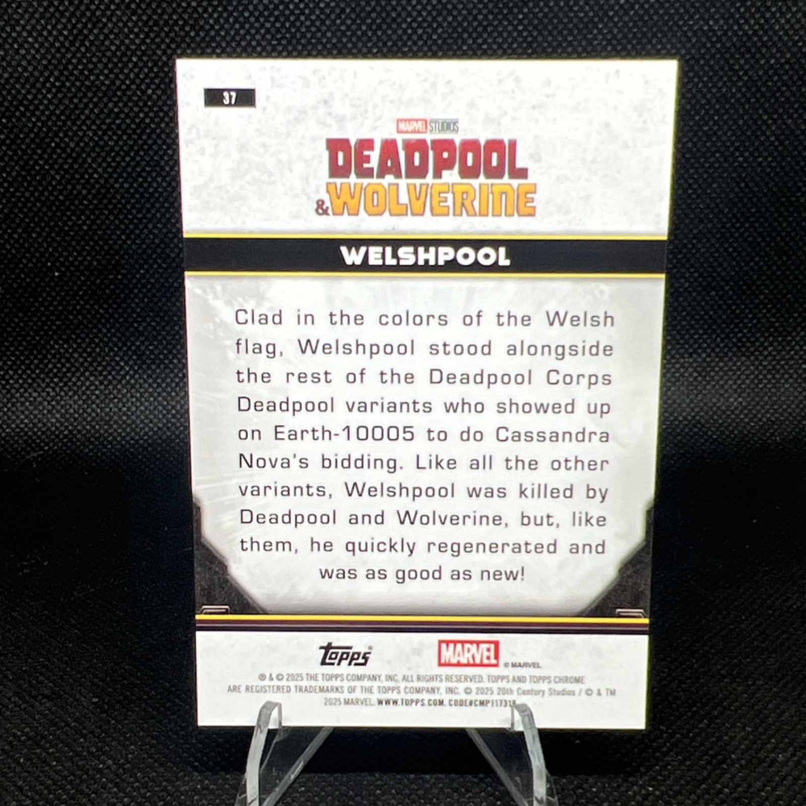Topps Deadpool & Wolverine Welshpool Gold Parallel Serial #37 /50 Trading Card