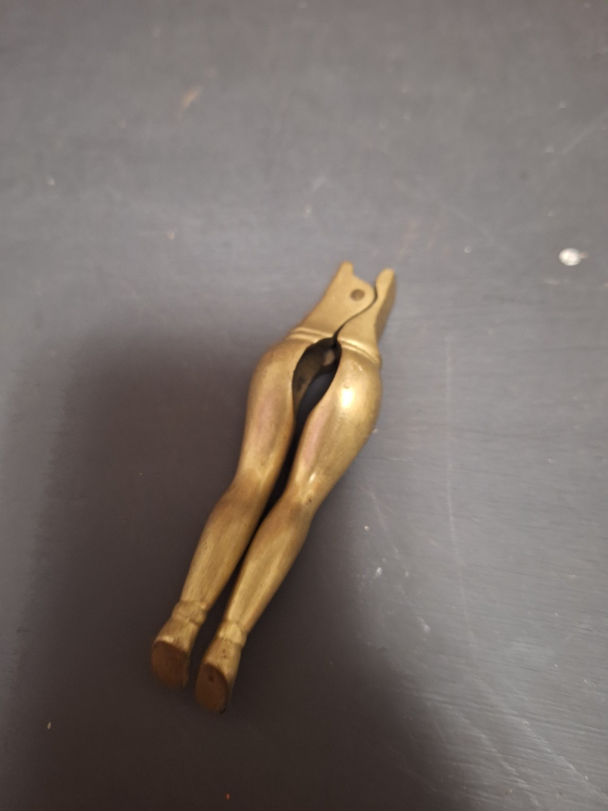 Vintage Solid Brass Lady Legs Nutcracker Risque Novelty Barware Leggy Form