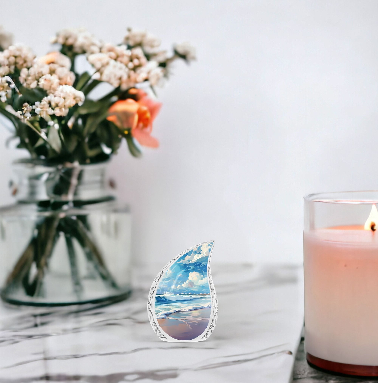 Seascape Urns For Human Ashes – Keepsake Urns For Ashes – Small Urns For Women