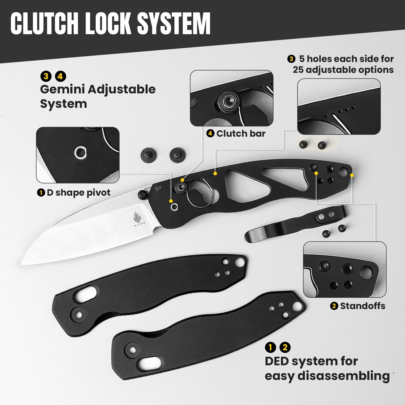 Kizer Exist Folding Pocket Knife 154CM/Nitro V Steel Aluminium/Micarta Handle