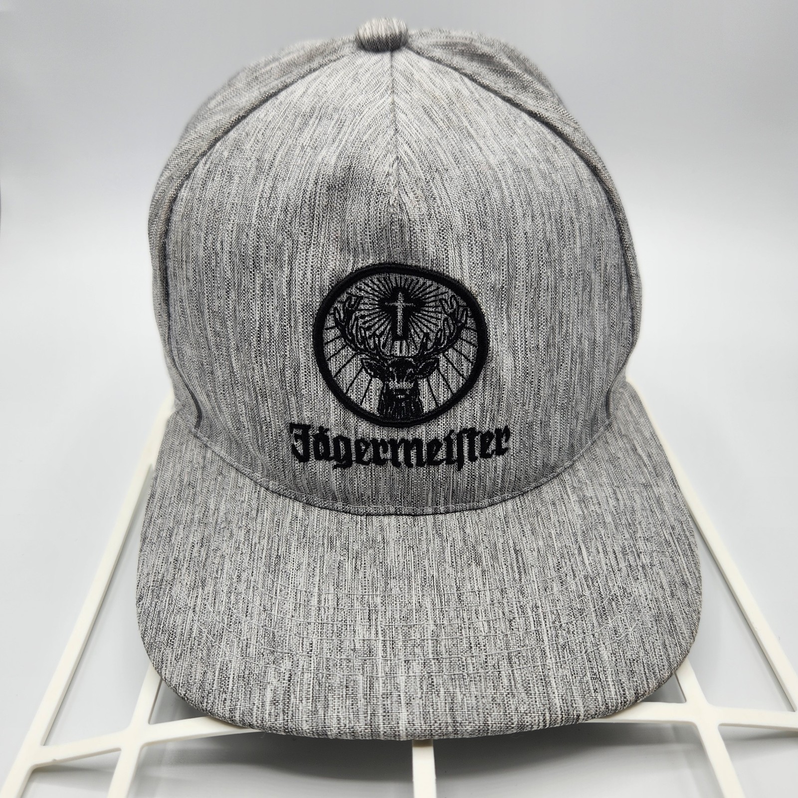 Jagermeister Logo Hat Gray Black Embroidered Deer Logo SnapBack Baseball Cap