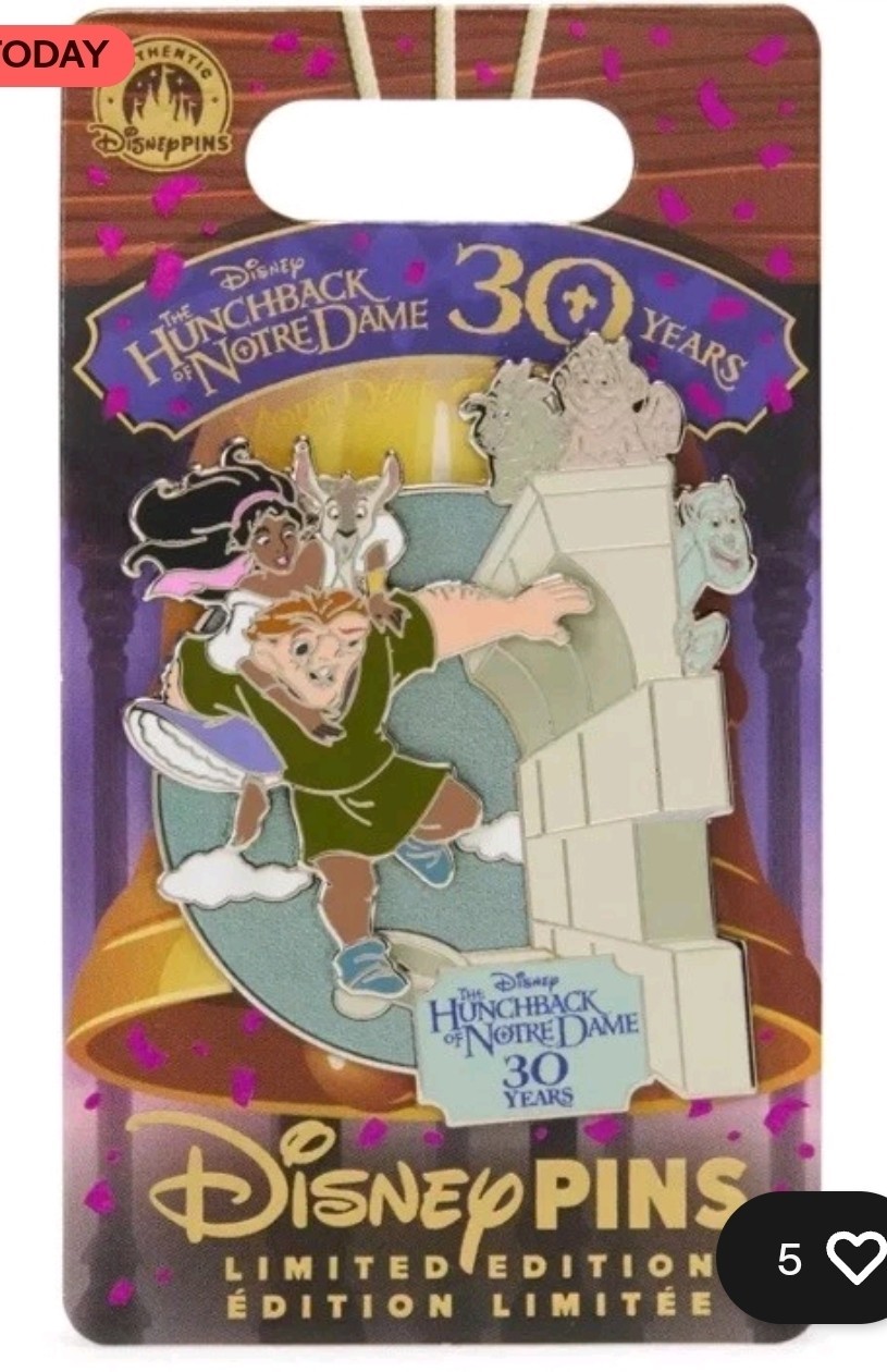 Hunchback Of Notre Dame 30th Anniversary LE 1750 Pin – Esmeralda And Quasimodo