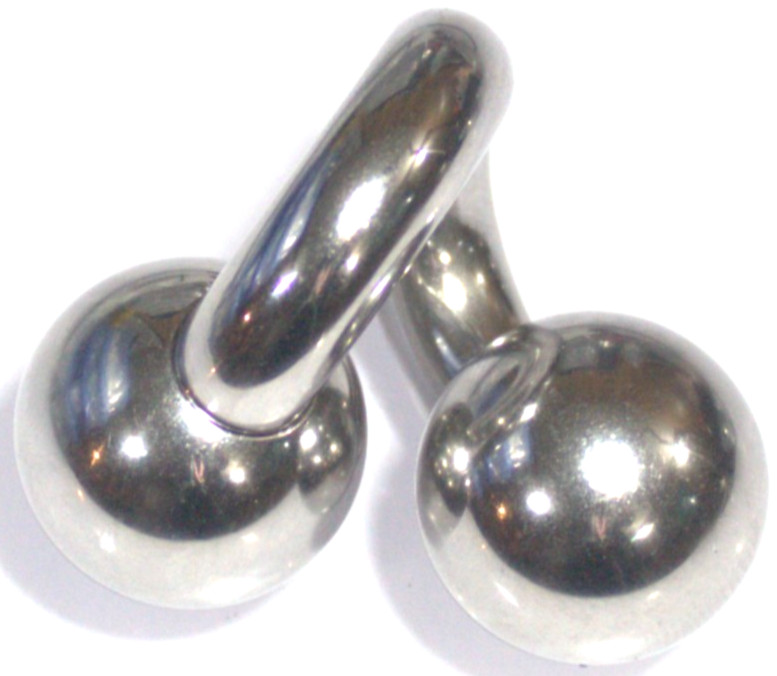 0g Twister Extra Big Balls 19mm SS 316L Prince Albert Ring Sexy Weight 2.35 Oz