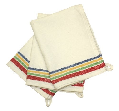 18″ x 28″ Vintage Multi-Striped Cotton Dish Towels – Set of 3, Machine Washable