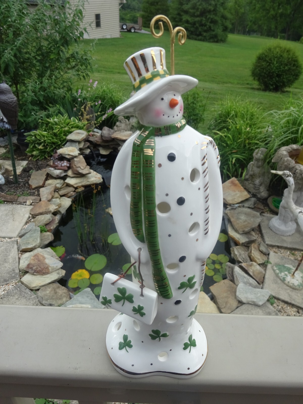 POSSIBLE DREAMS CELTIC COLLECTION 11″ SNOWLADY w PURSE VOTIVE CANDLE HOLDER