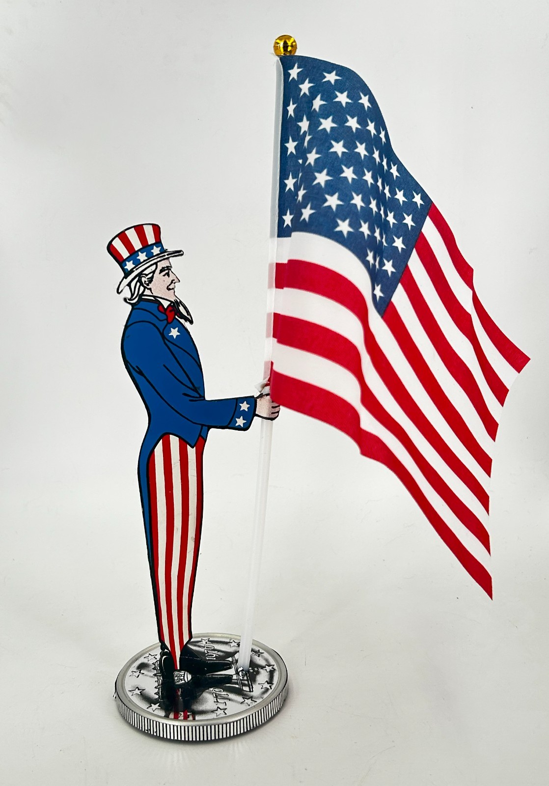 Uncle Sam Flag Holder – Desktop Size – Perfect for Gifting and Decoration!