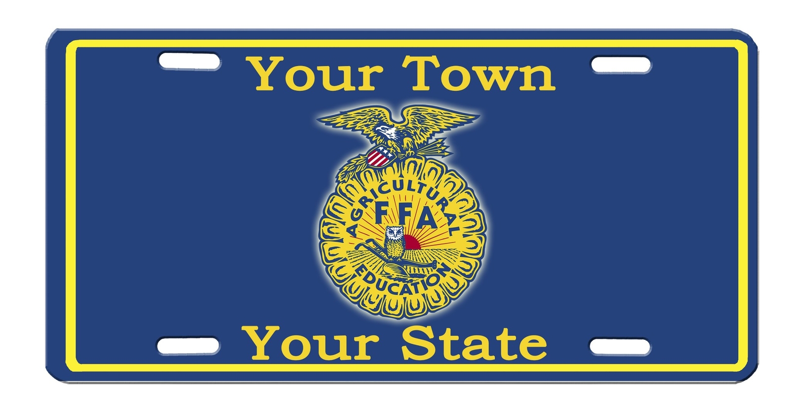 FFA Symbol High Gloss License Plate I Love FFA I Heart FFA Variations Your State
