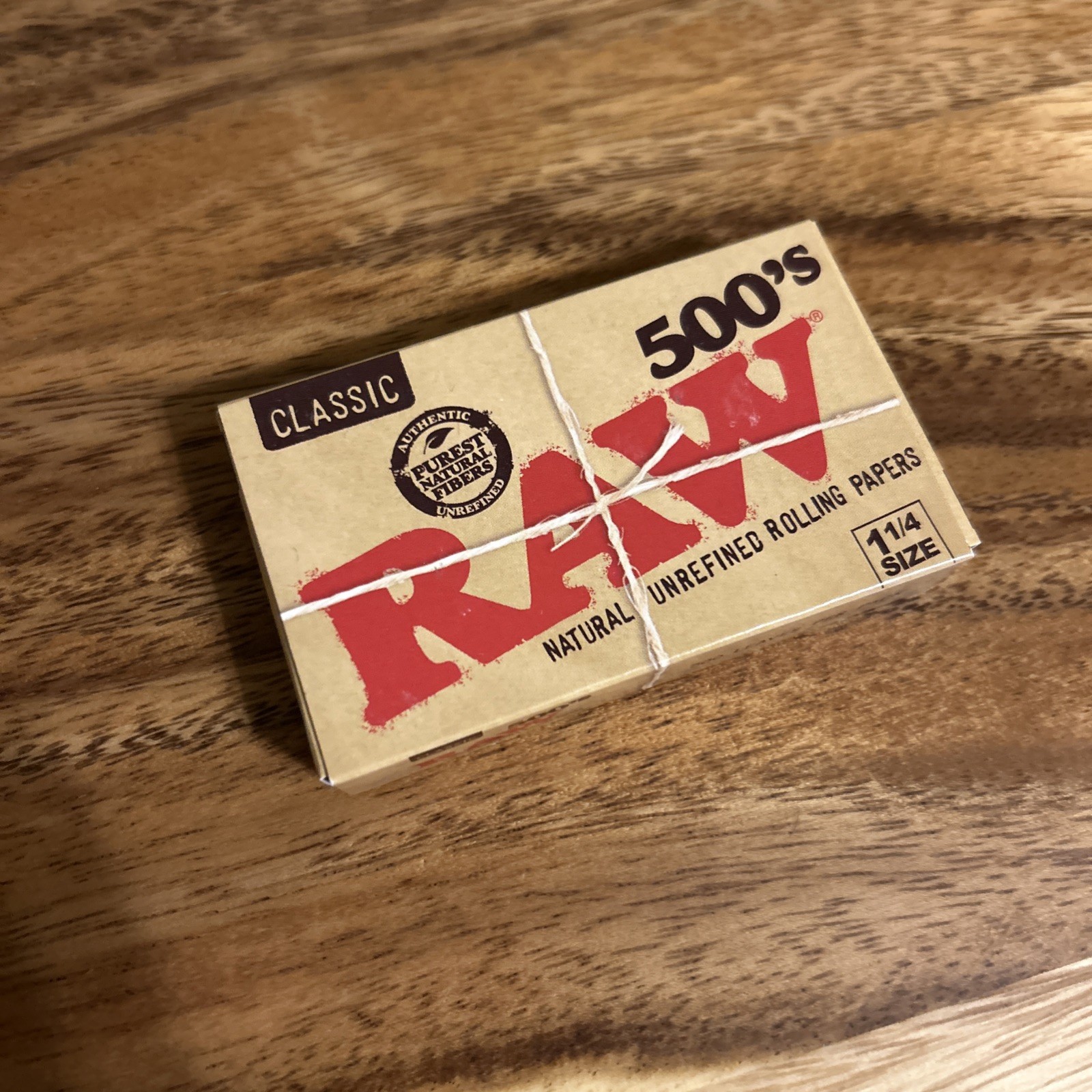 RAW 500’s 1 1/4 Size Natural Cigarette Rolling Papers 500 LEAVES IN EACH PACK