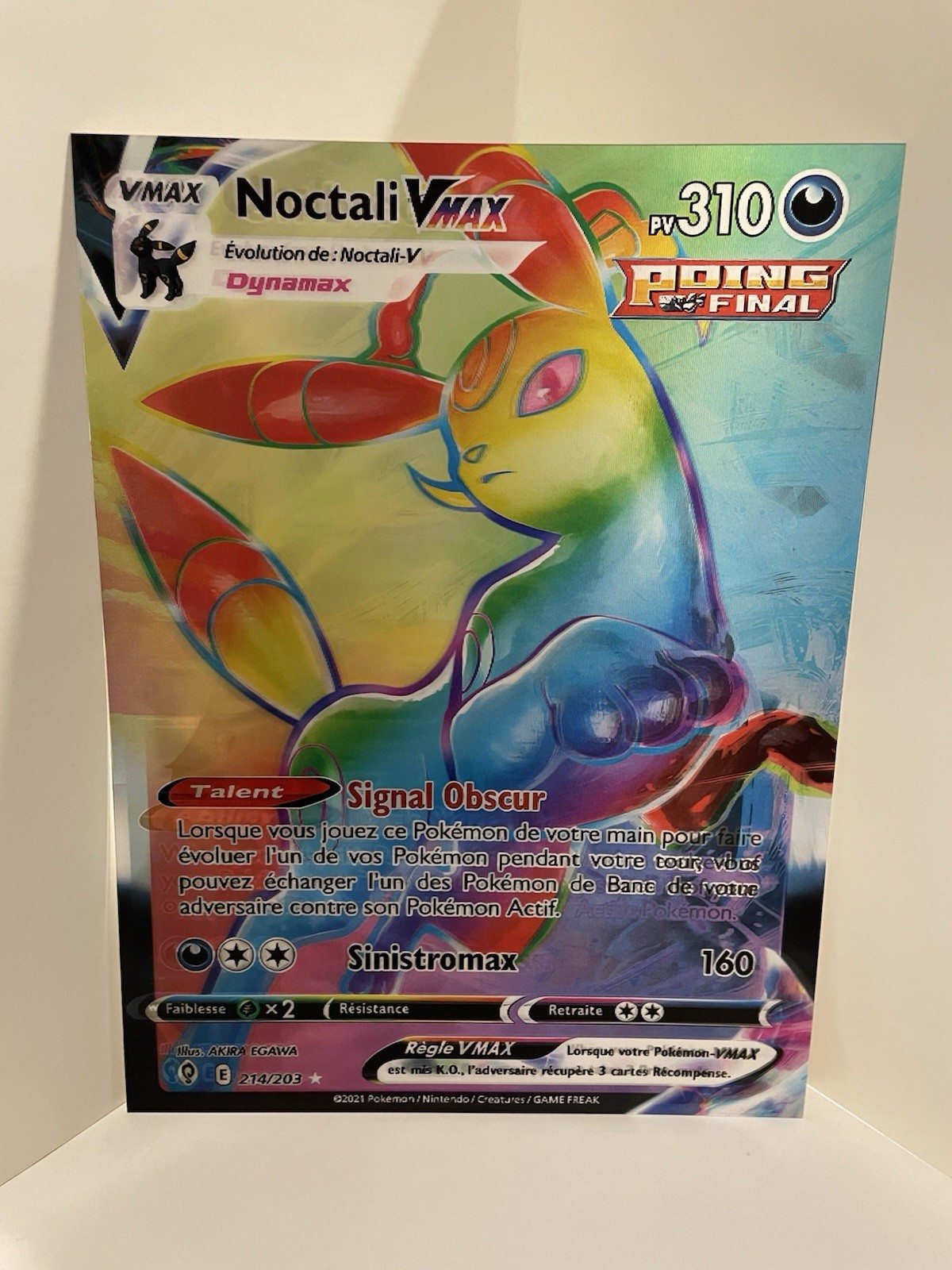 Umbreon Vmax Noctali Vmax Rainbow Pokemon 3D Holographic Lenticular Poster