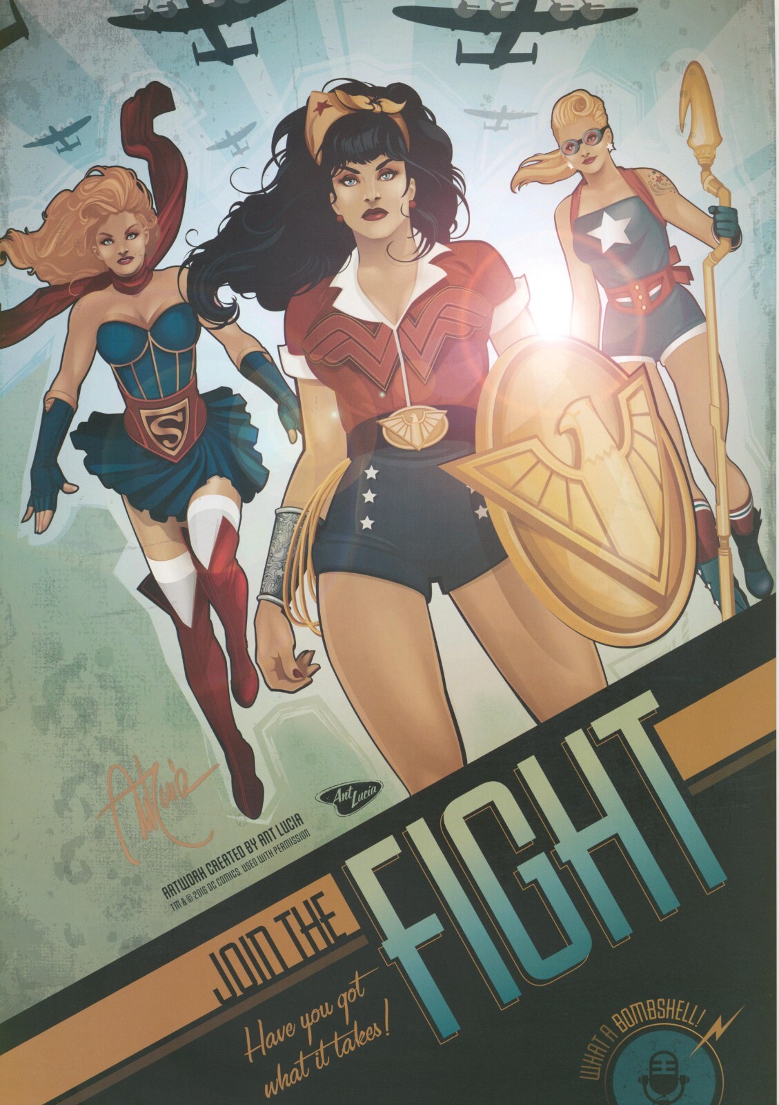 Ant Lucia SIGNED DC Comics Pop Art Print ~ Wonder Woman Supergirl Stargirl