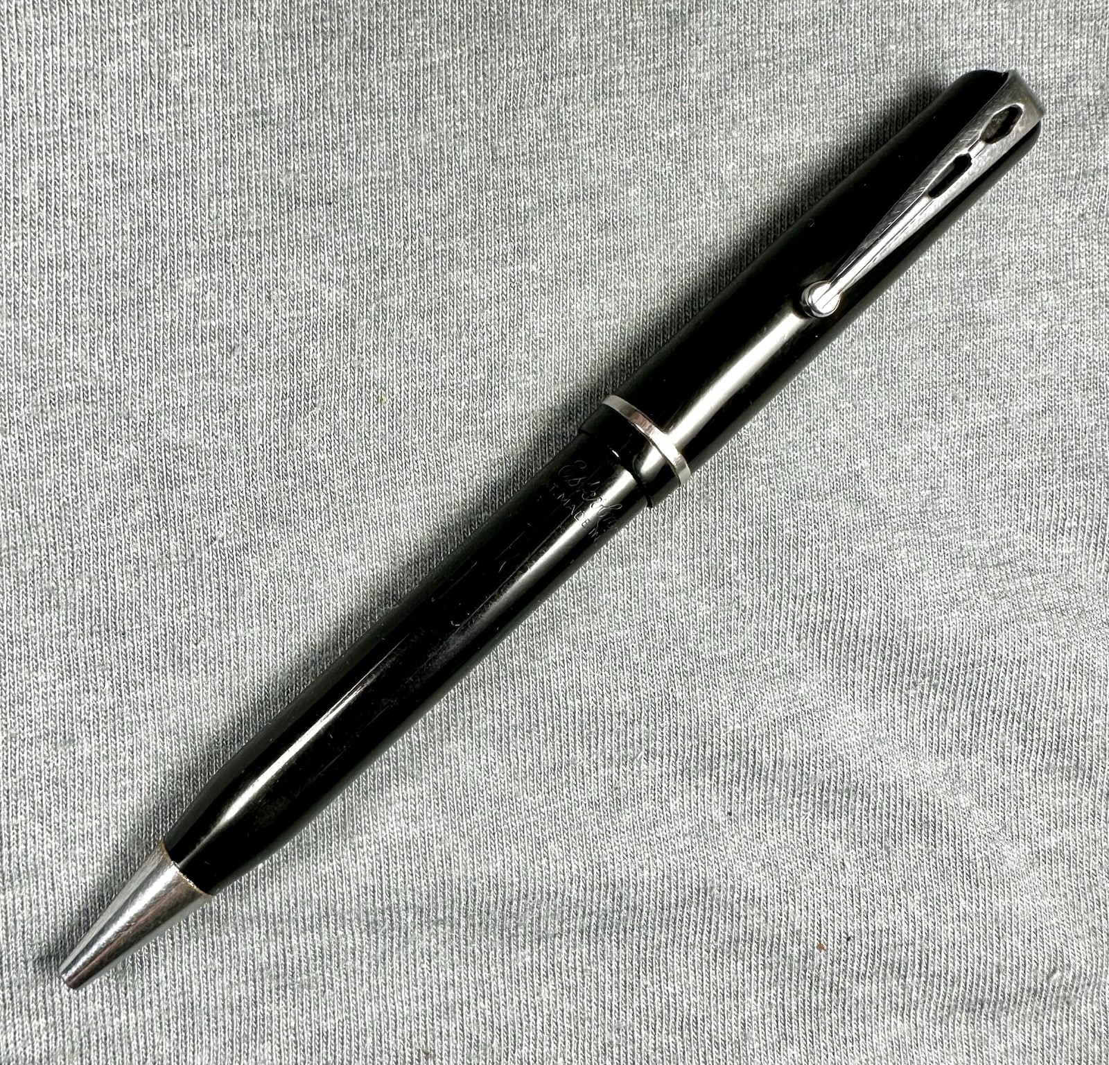 Vintage Esterbrook Repeater Mechanical Pencil Pierced V Clip Black Advertising