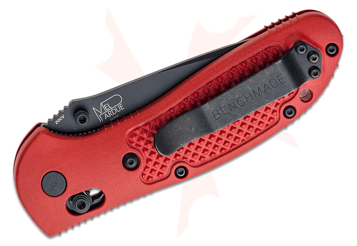 Benchmade Griptilian AXIS Lock Folding Knife Black CPM-20CV Blade Red GFN Handle